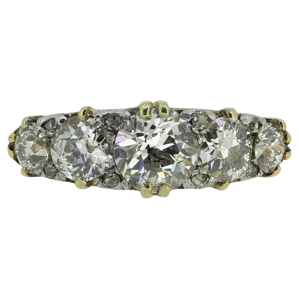 Victorian Diamond Five stone Ring For Sale