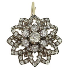 Viktorianischer Diamant-Blumen-Anhänger