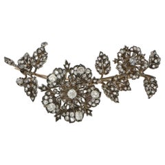 Antique Victorian Diamond Floral Spray Brooch