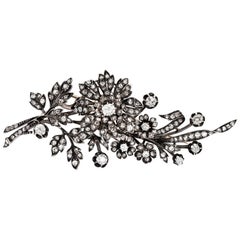 Antique Victorian Diamond Floral Tremblant Brooch