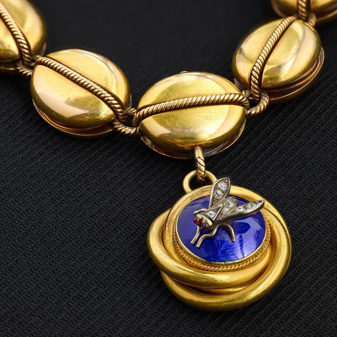 Bracciale vittoriano con medaglione di diamanti in vendita 1