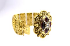 Victorian Diamond Garnet Gold Bracelet