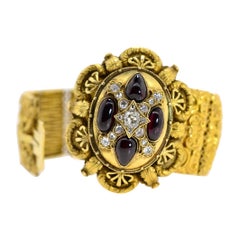 Victorian Diamond Garnet Gold Bracelet