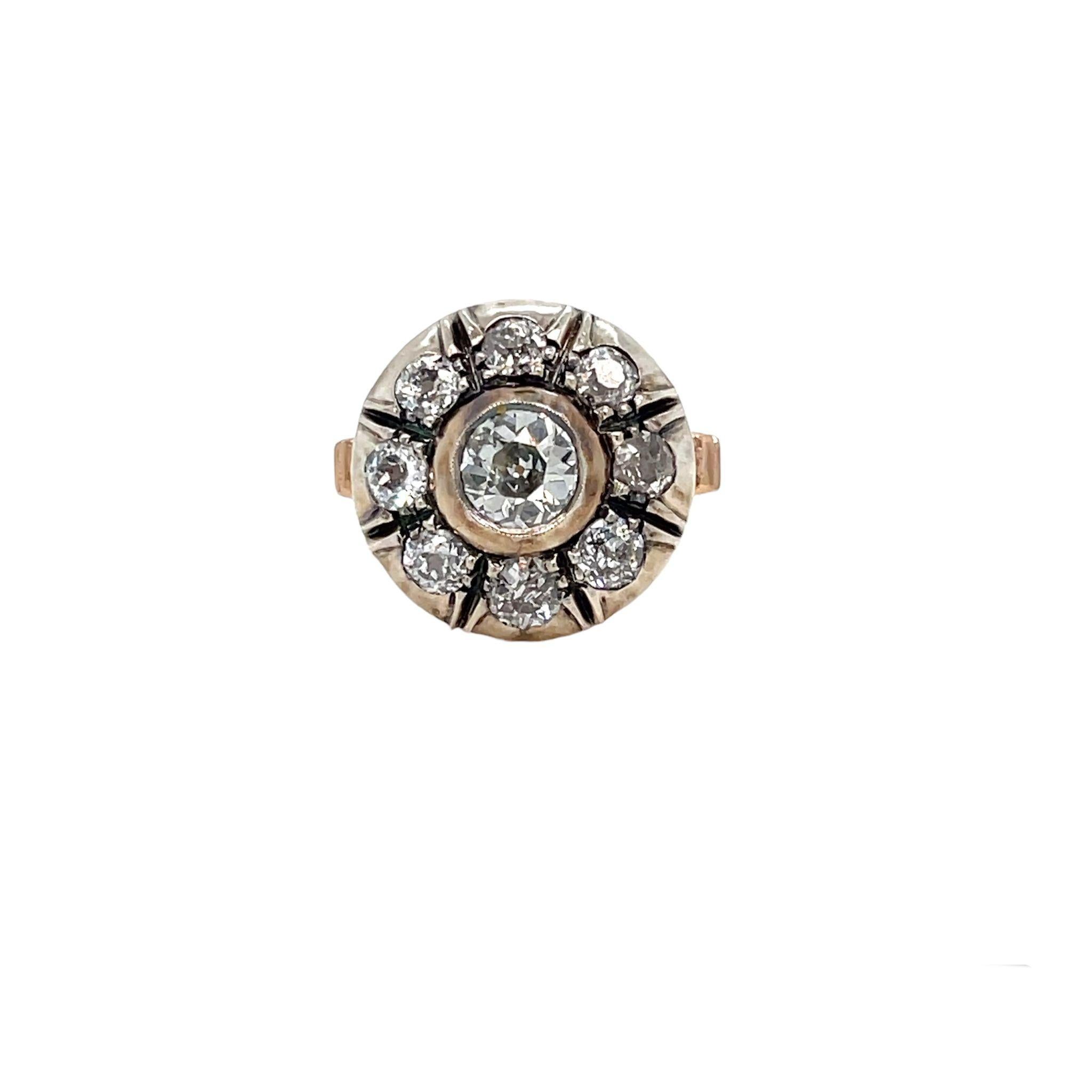 Viktorianische Diamant Gold und Silber Ring und Ohrringe Set im Angebot 1