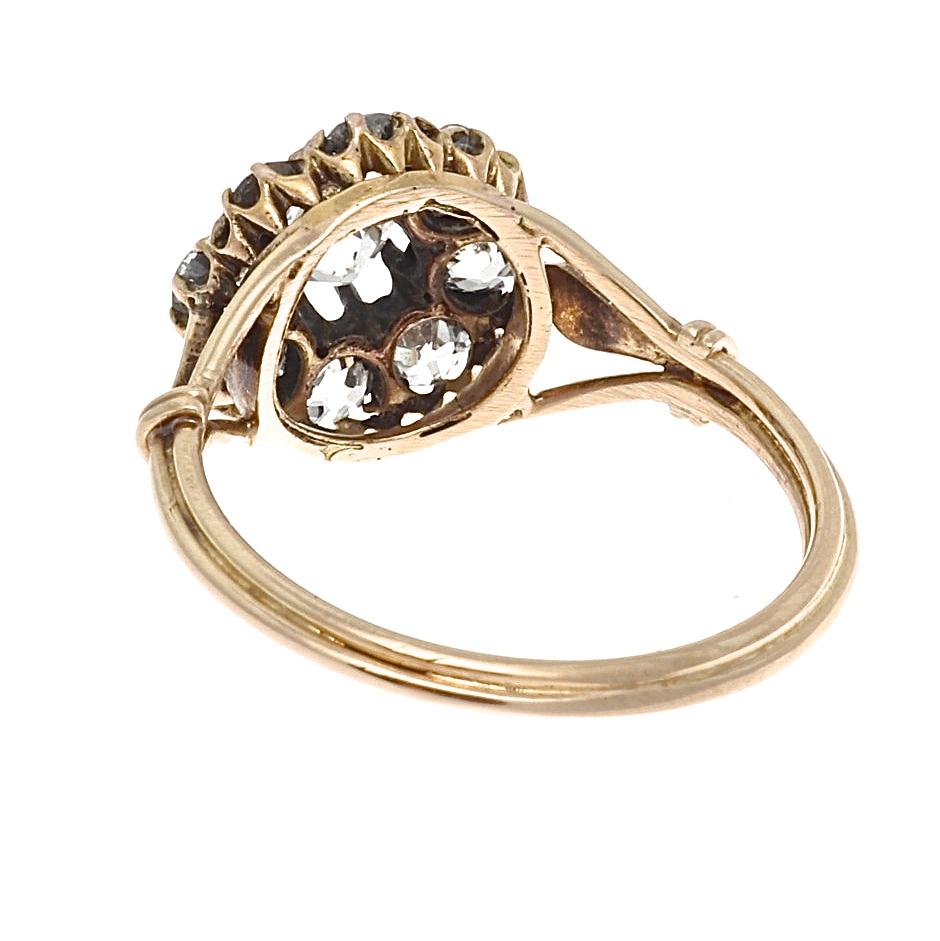 Women's Victorian Diamond Gold Cluster Engagement Ring