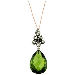 Victorian Diamond Gold Pendant Necklace