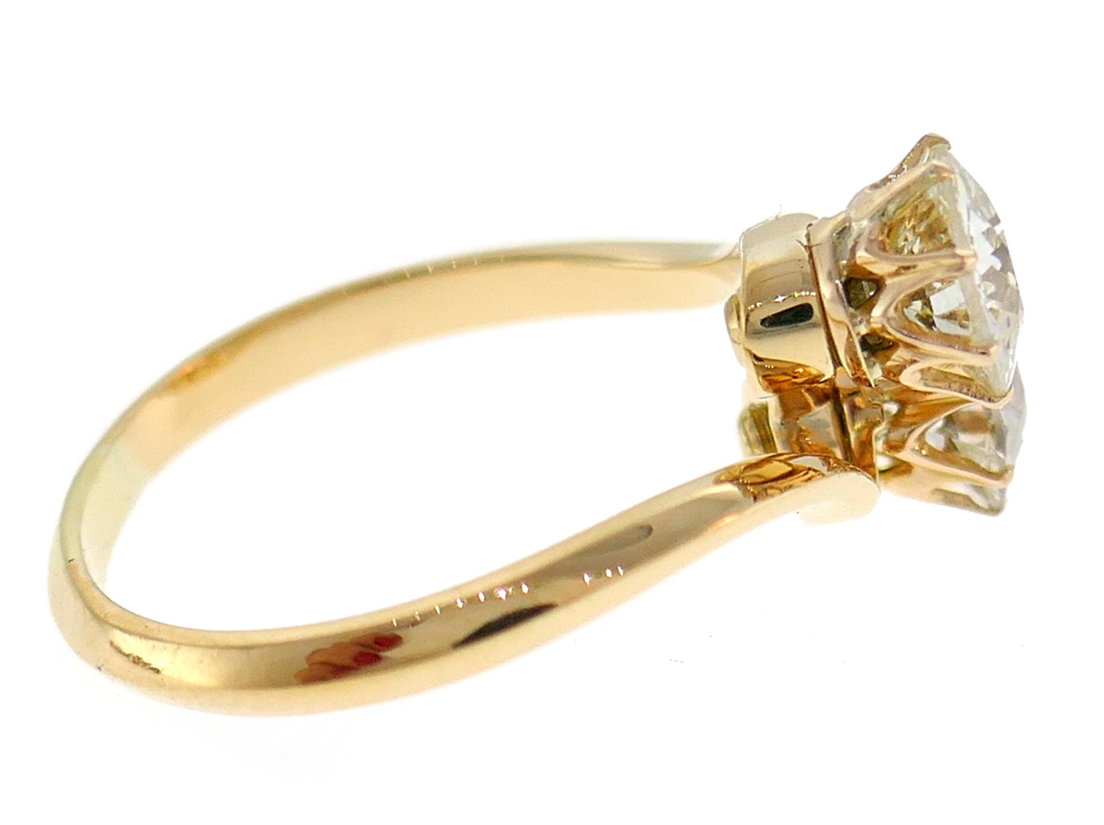 Victorian Diamond Gold Ring, Earrings Interchangeable In Good Condition In Beverly Hills, CA