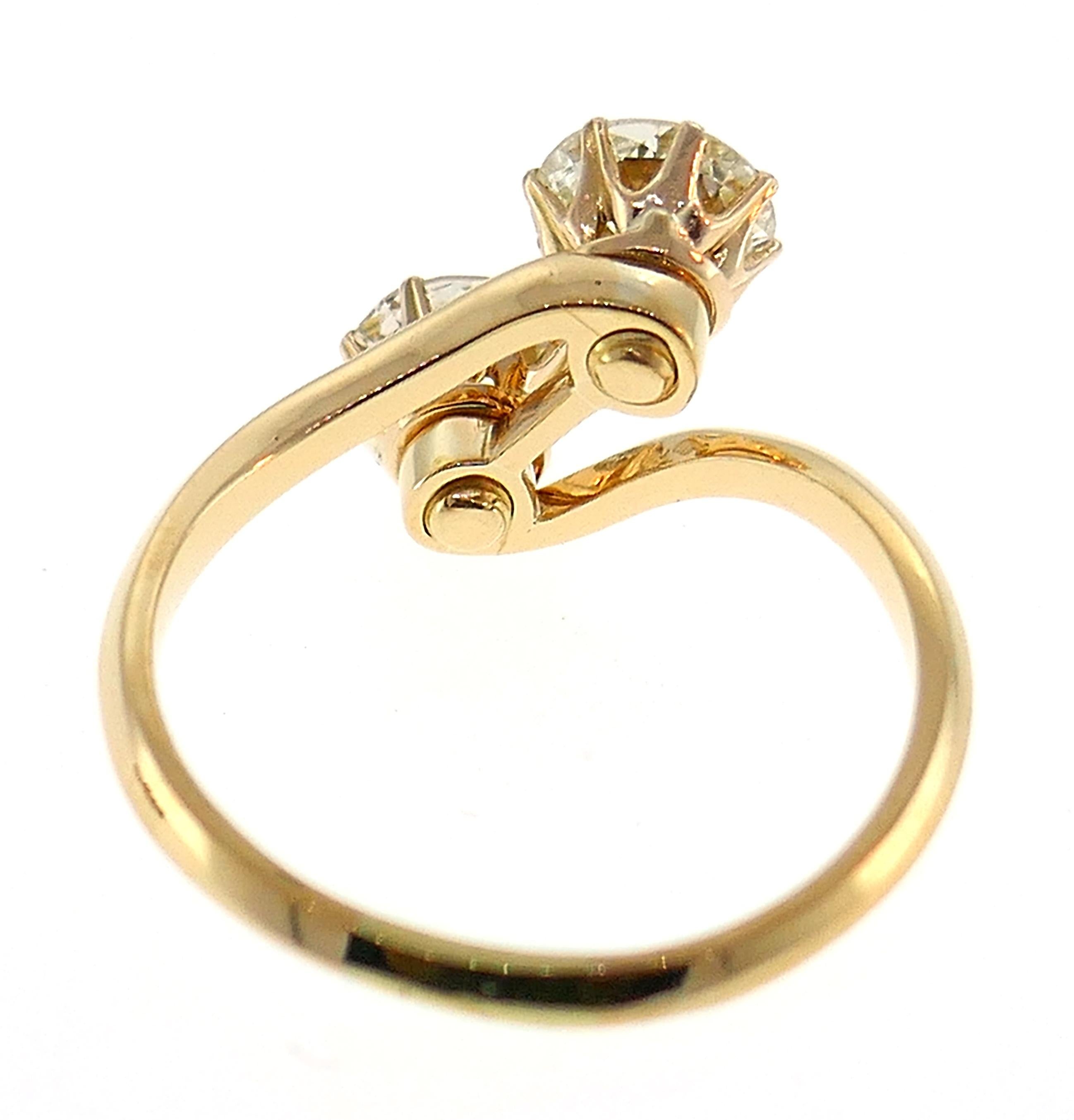 Women's Victorian Diamond Gold Ring, Earrings Interchangeable