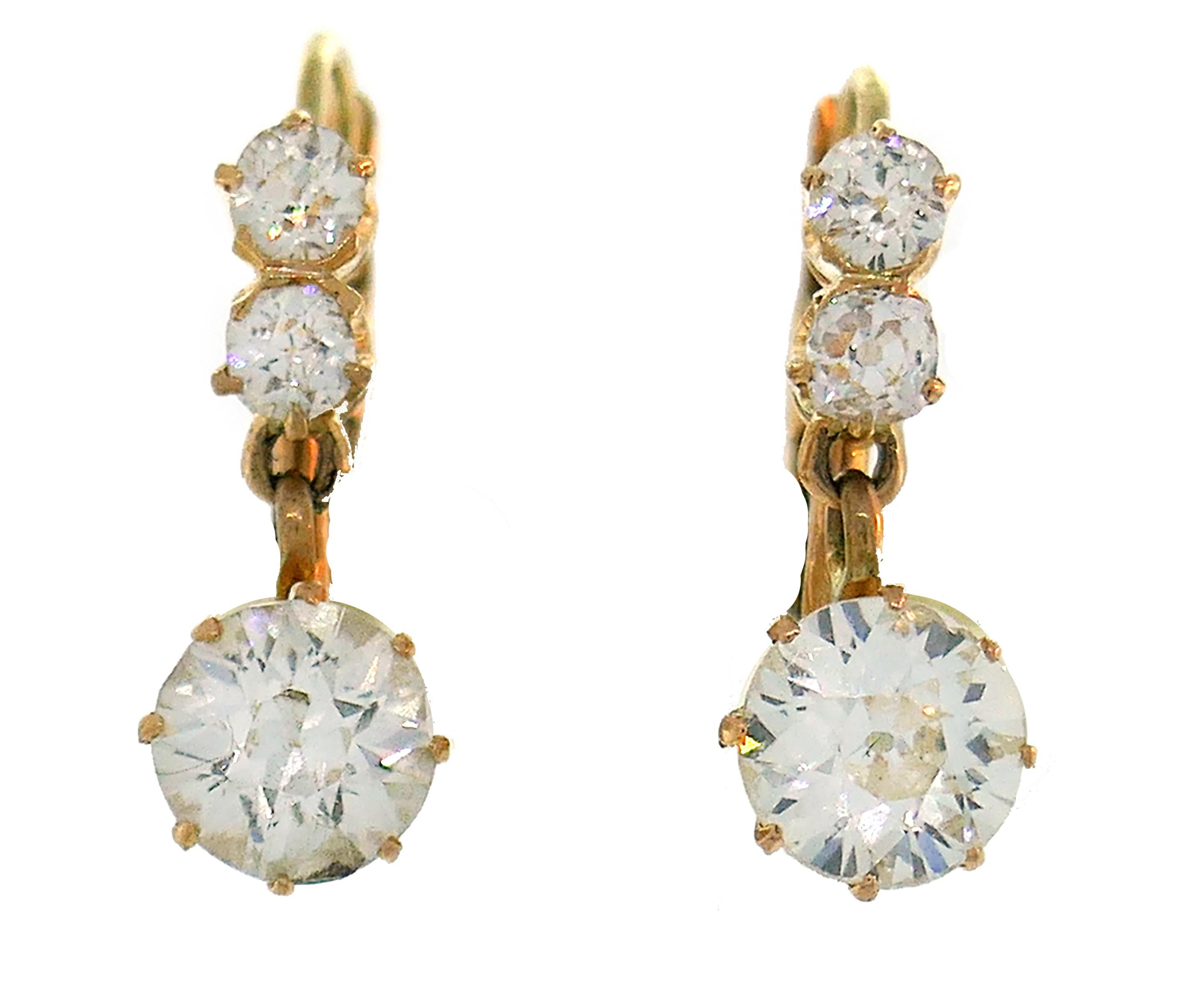 Victorian Diamond Gold Ring, Earrings Interchangeable 4