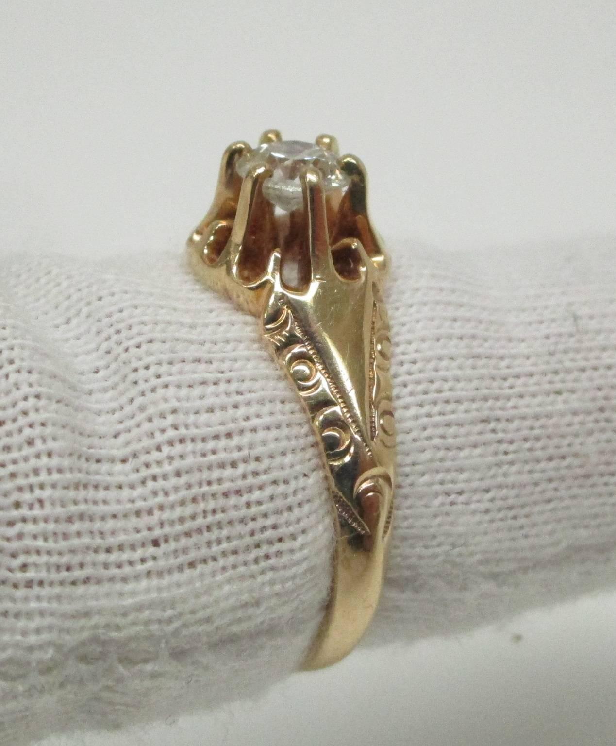 Victorian Diamond Gold Ring 4