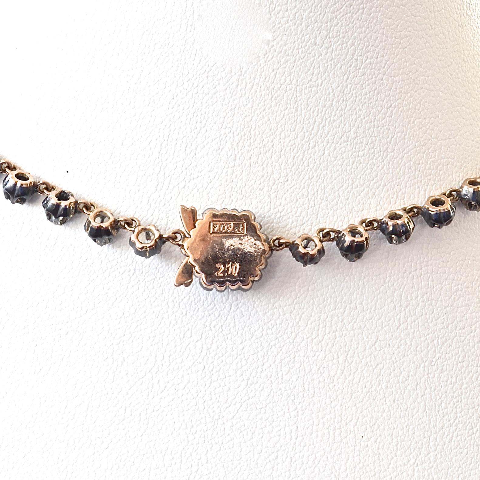 Women's Victorian Diamond Gold Silver Necklace