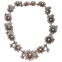 Victorian Diamond Gold Silver Necklace