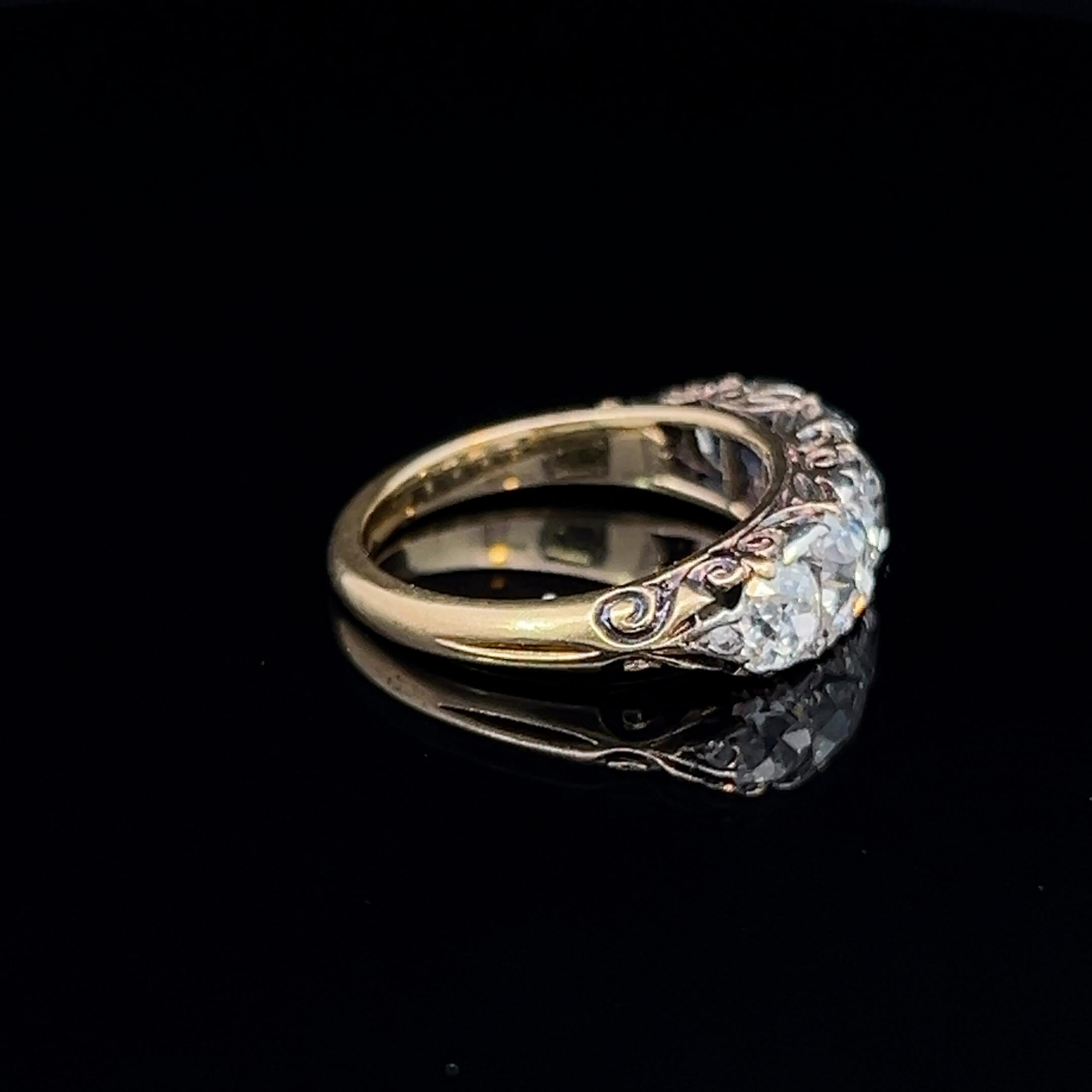 Victorian Diamond Half Hoop Ring Circa 1880s In Good Condition In ADELAIDE, SA