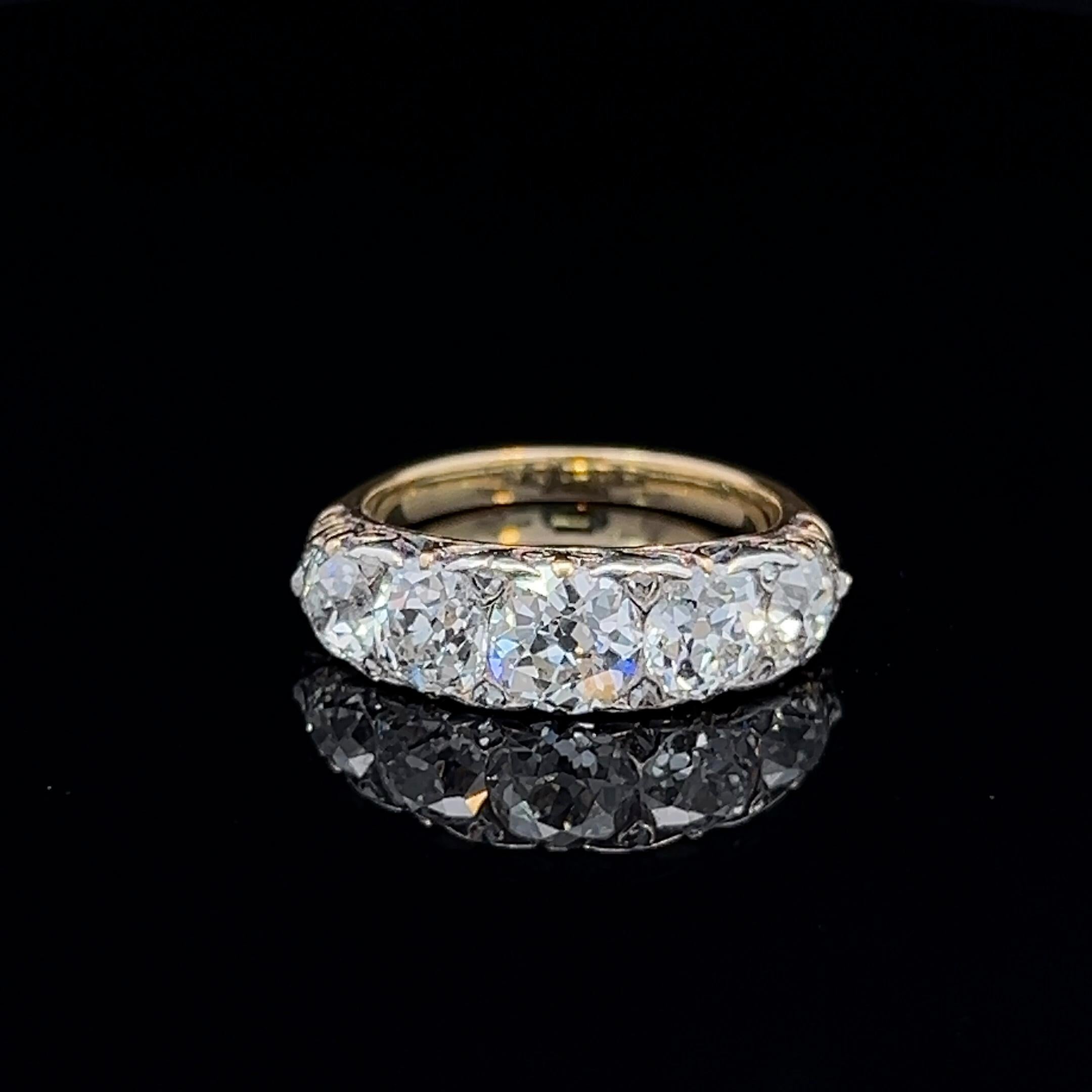 Victorian Diamond Half Hoop Ring Circa 1880s 1