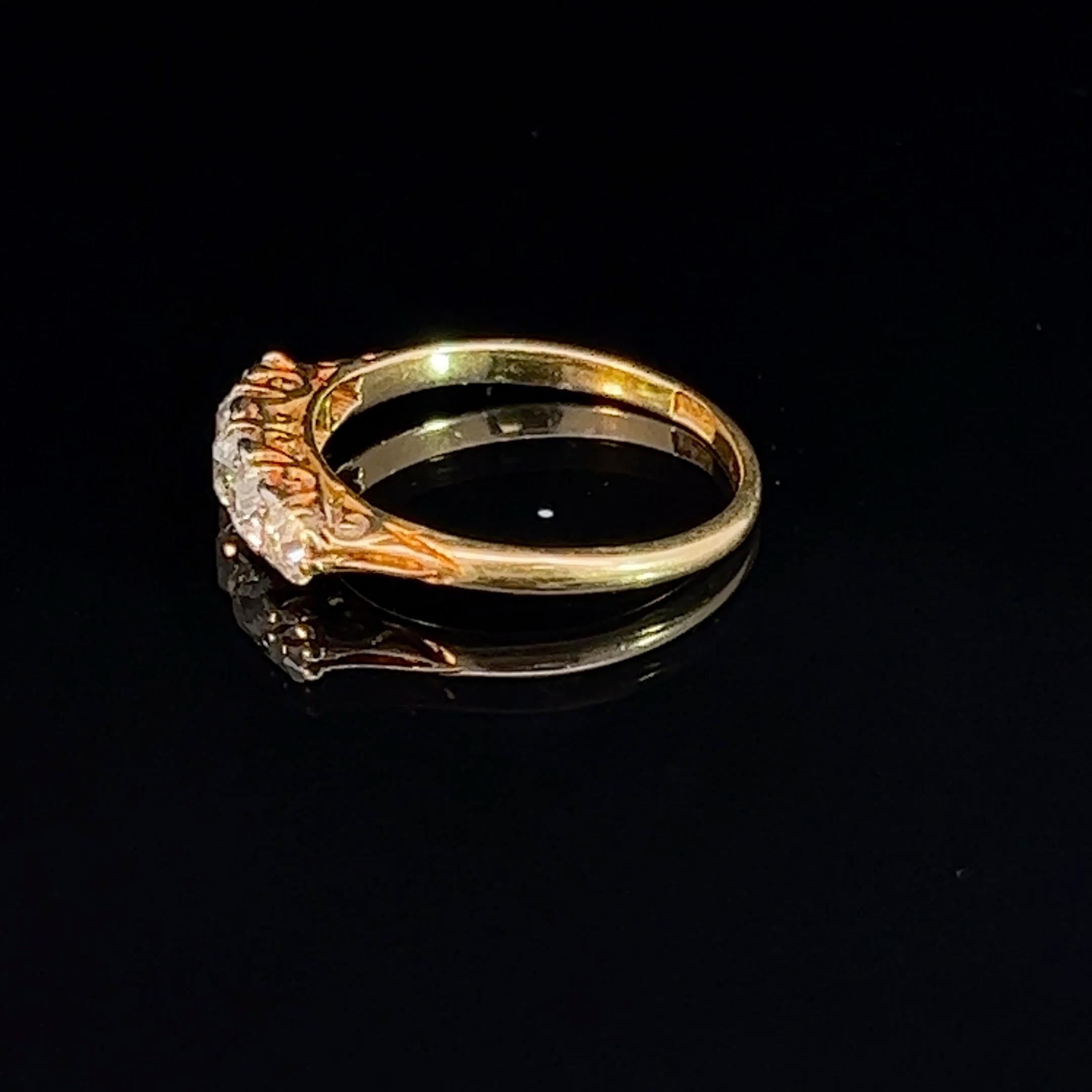 Women's or Men's Victorian Diamond Half Hoop Ring Circa 1890s
