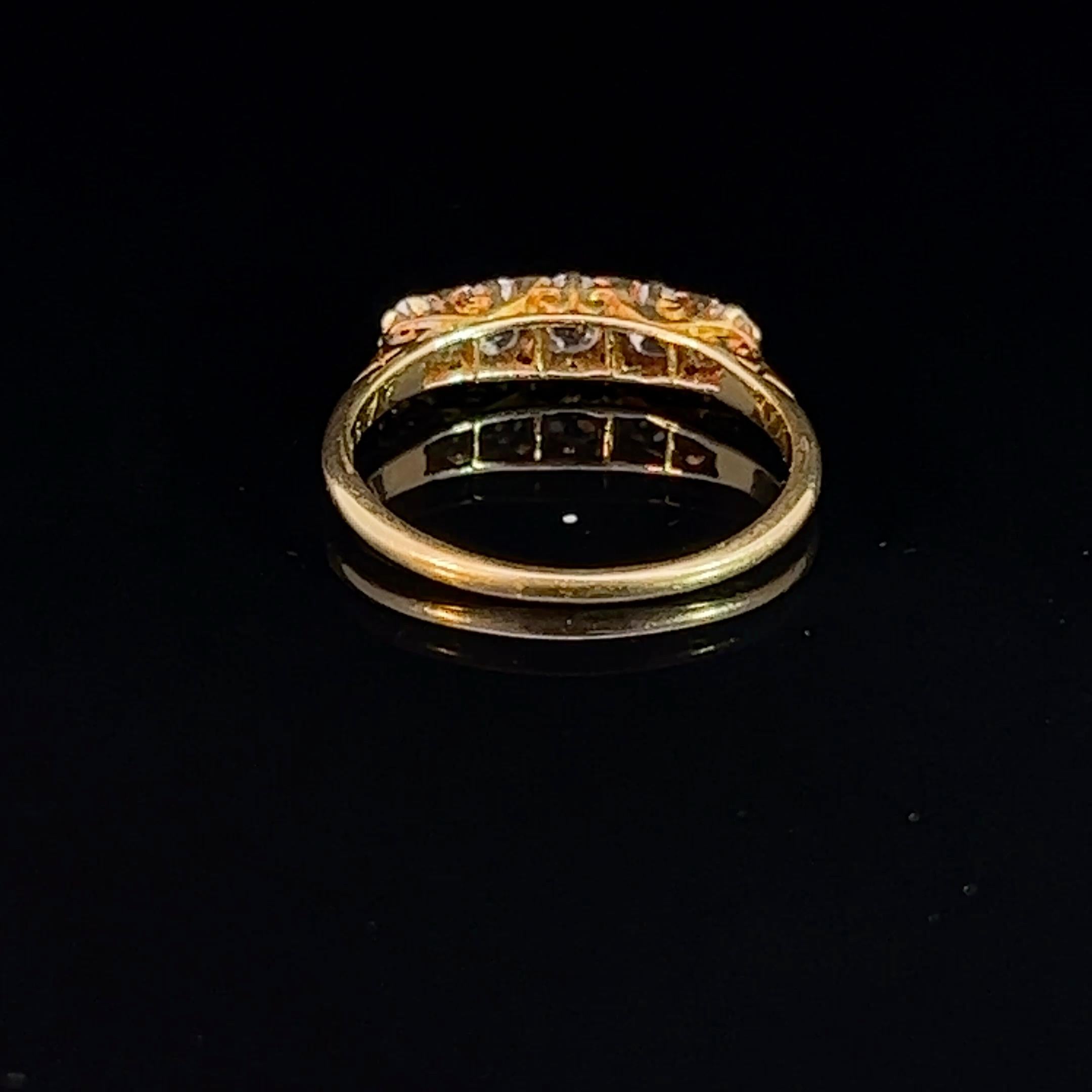 Victorian Diamond Half Hoop Ring Circa 1890s 1