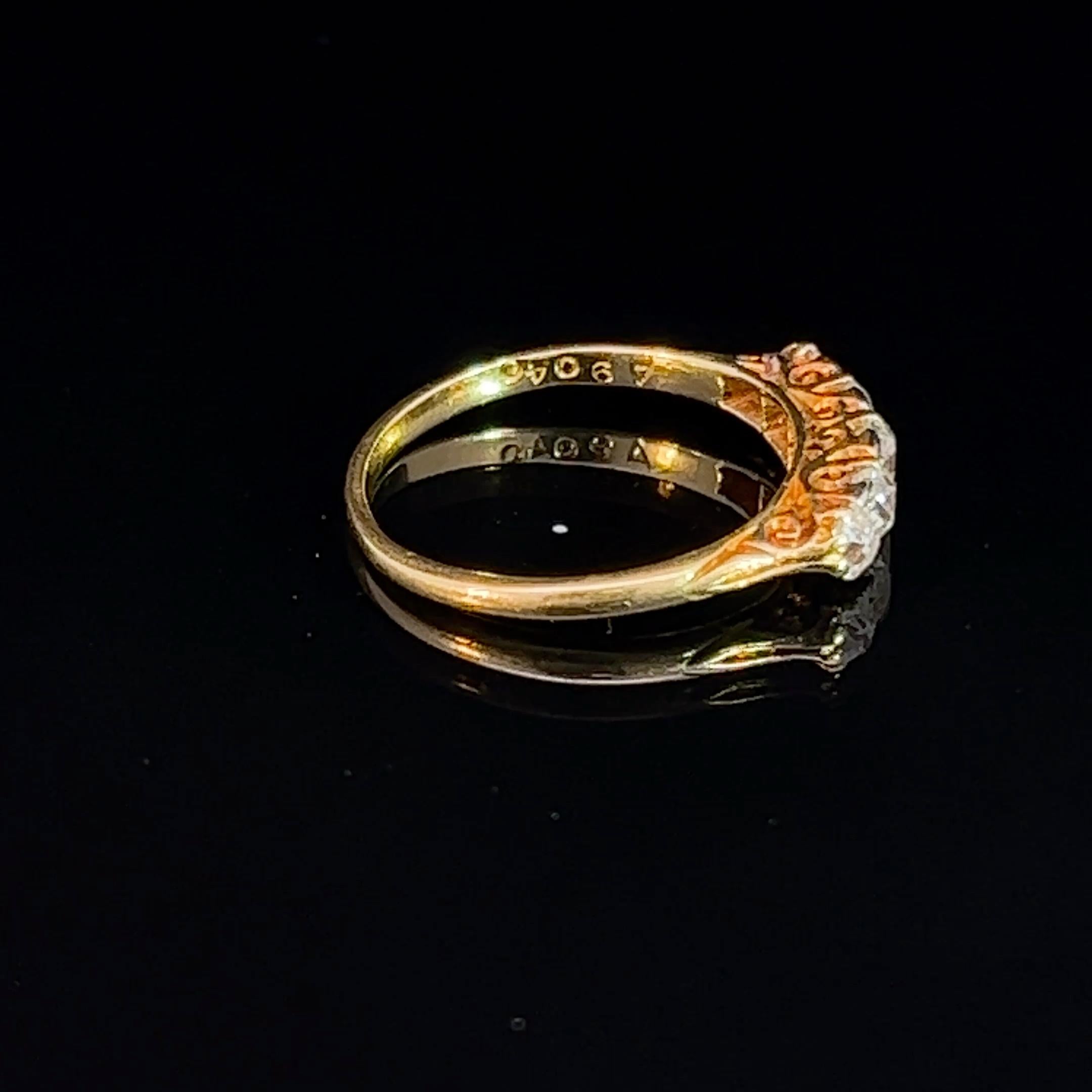 Victorian Diamond Half Hoop Ring Circa 1890s 2
