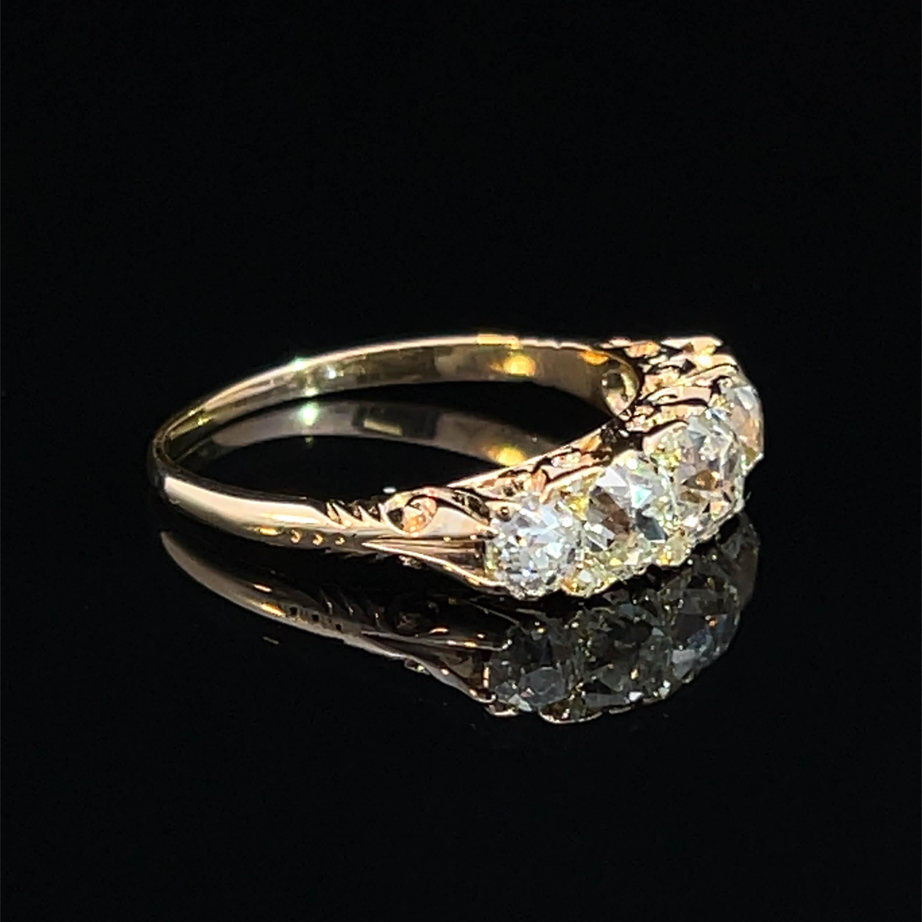 Victorian Diamond Half Hoop Ring Circa 1890s For Sale 2