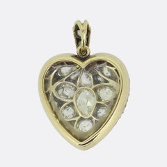 Victorian Diamond Heart Pendant Locket
