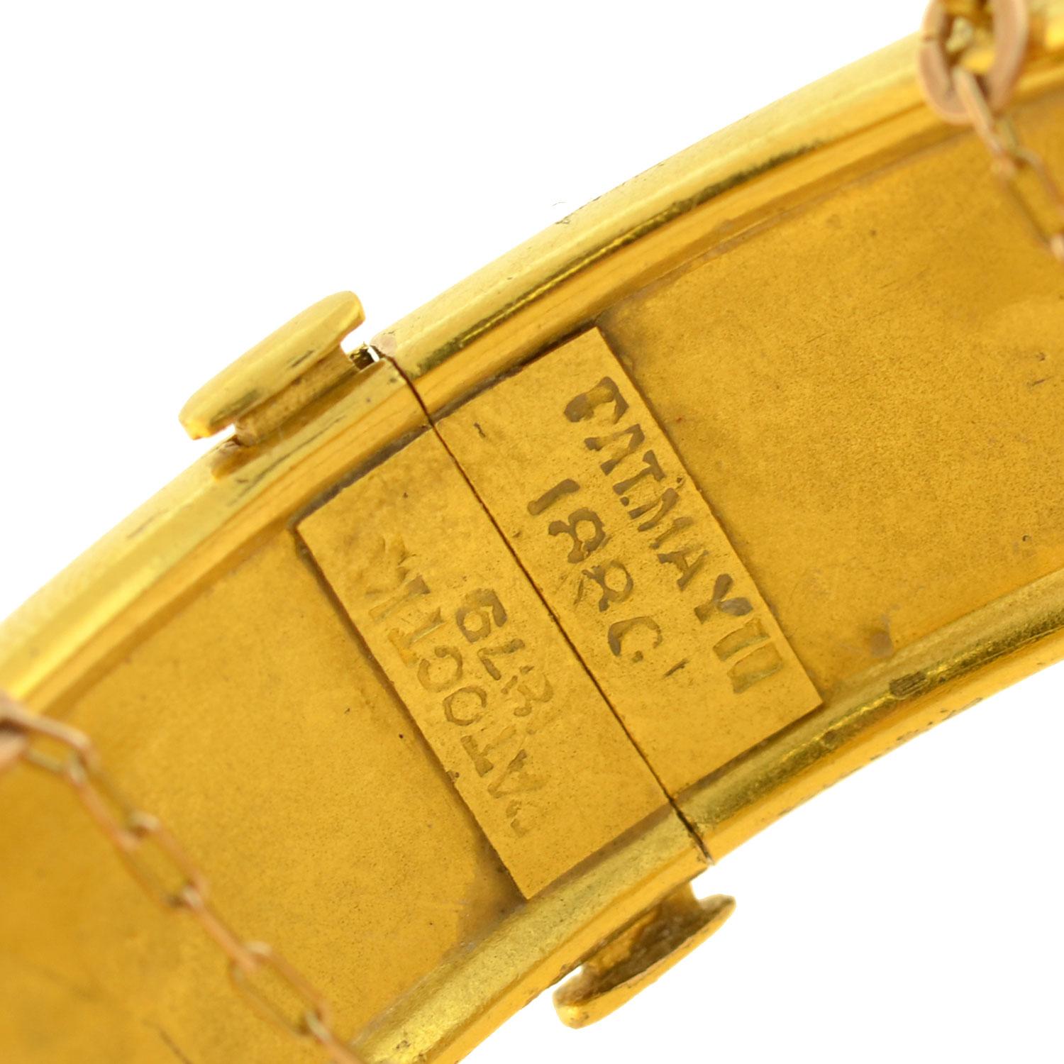 Victorian Diamond Hinged Gold Bangle Bracelet with Star Motif 1