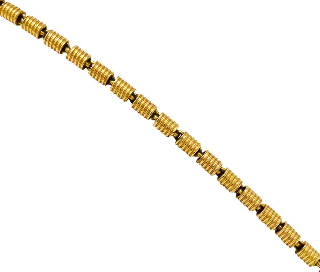 Victorian Diamond Micromosiac 14 Karat Gold Beetle Pendant Necklace 2