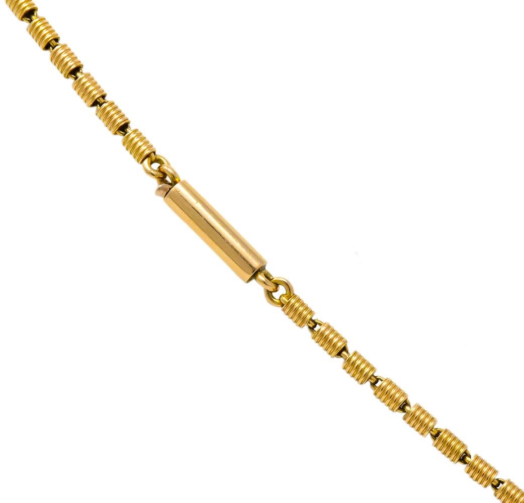 Victorian Diamond Micromosiac 14 Karat Gold Beetle Pendant Necklace 3