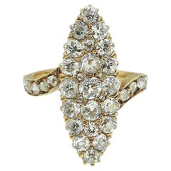 Viktorianischer Diamant-Navette-Ring