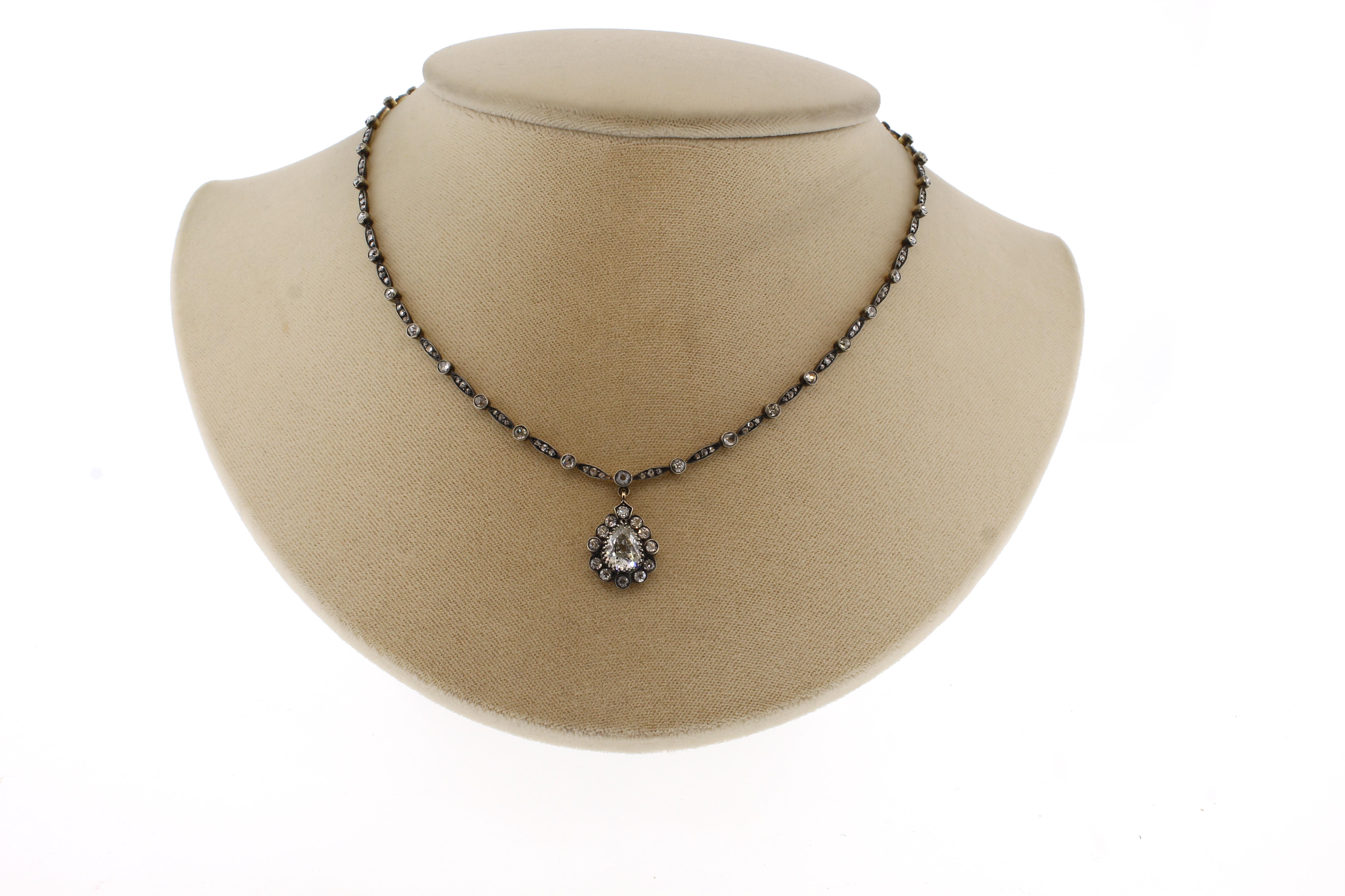 Viktorianische Diamant-Halskette (Rosenschliff)