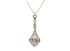 Ciondolo vittoriano con diamante .40ct Old Mine Cushion 14K originale degli anni 1880-18