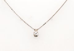 Pendentif de collier victorien avec diamant F VS, taille « Old Mine », 0,25 ct, or blanc 14 carats