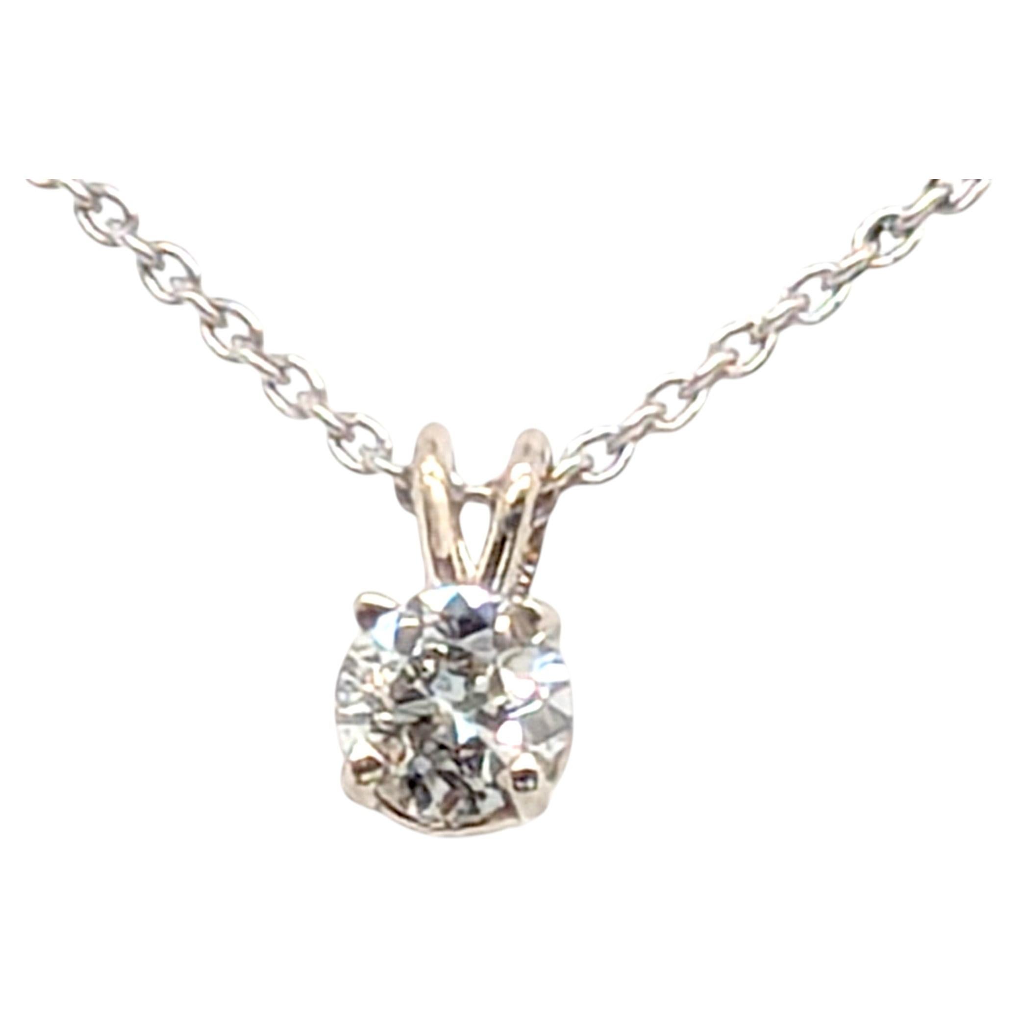 Victorian Diamond Necklace Pendant F VS Old Mine Cut .25ct 14K White Gold