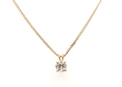 Victorian Diamond Necklace Pendant I VVS Old Mine Cut .63ct 14K Yellow Gold