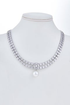 Victorian Diamond Necklace Studded in 18 Karat Gold and Studded Using Diamonds