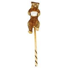 Vintage 18ct Yellow Gold Diamond & Turquoise Teddy Bear Brooch Val $5940 -  Harrington & Co.