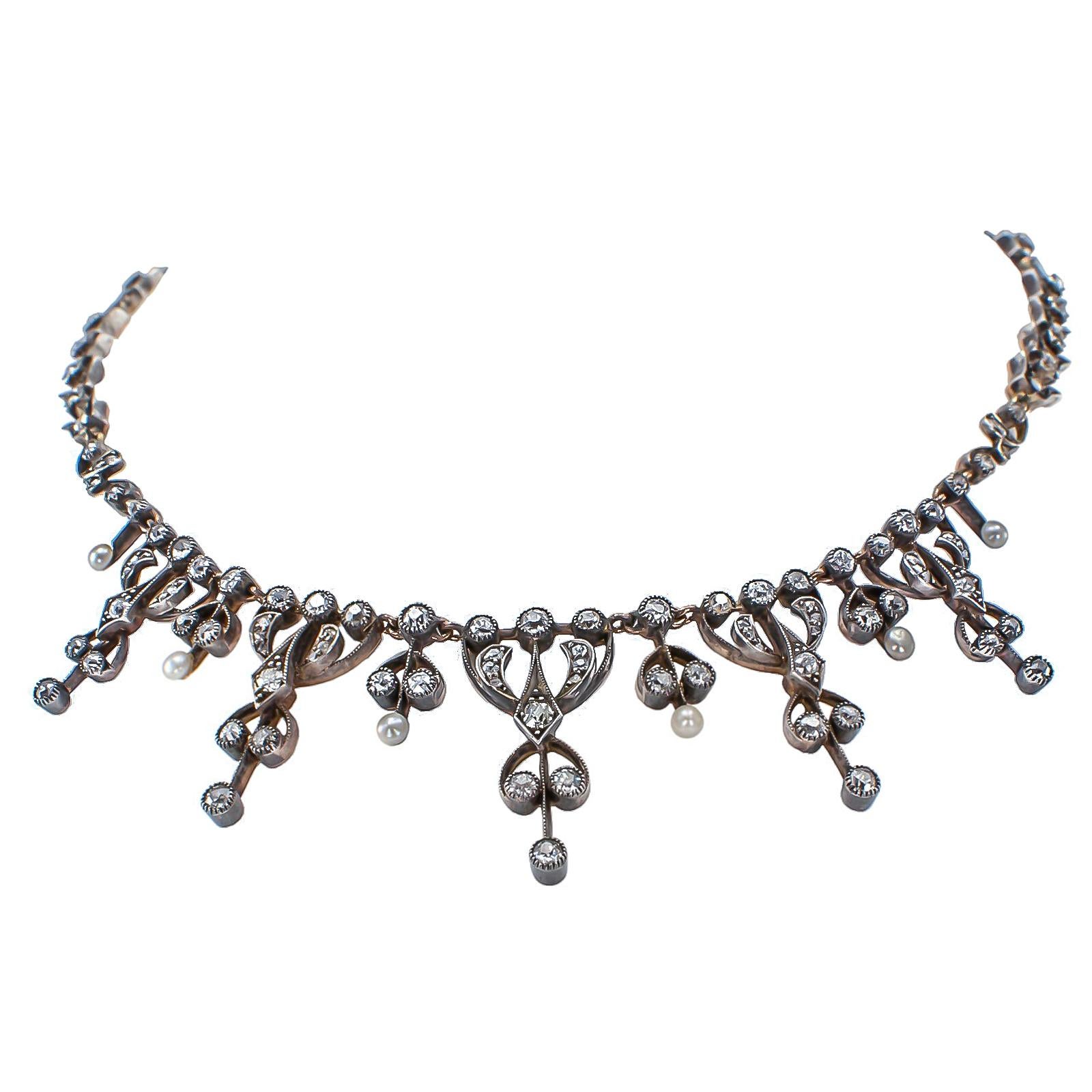 fringe necklace silver