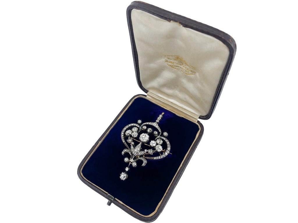 Victorian diamond pendant/brooch, circa 1880.  For Sale 1