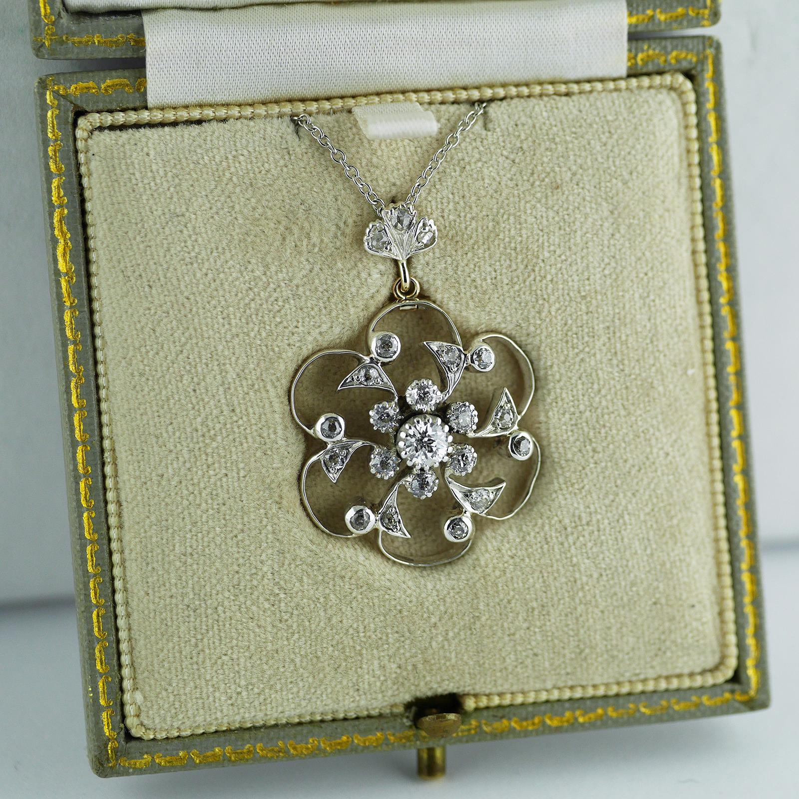 Victorian Diamond Pendant Brooch, circa 1890 7