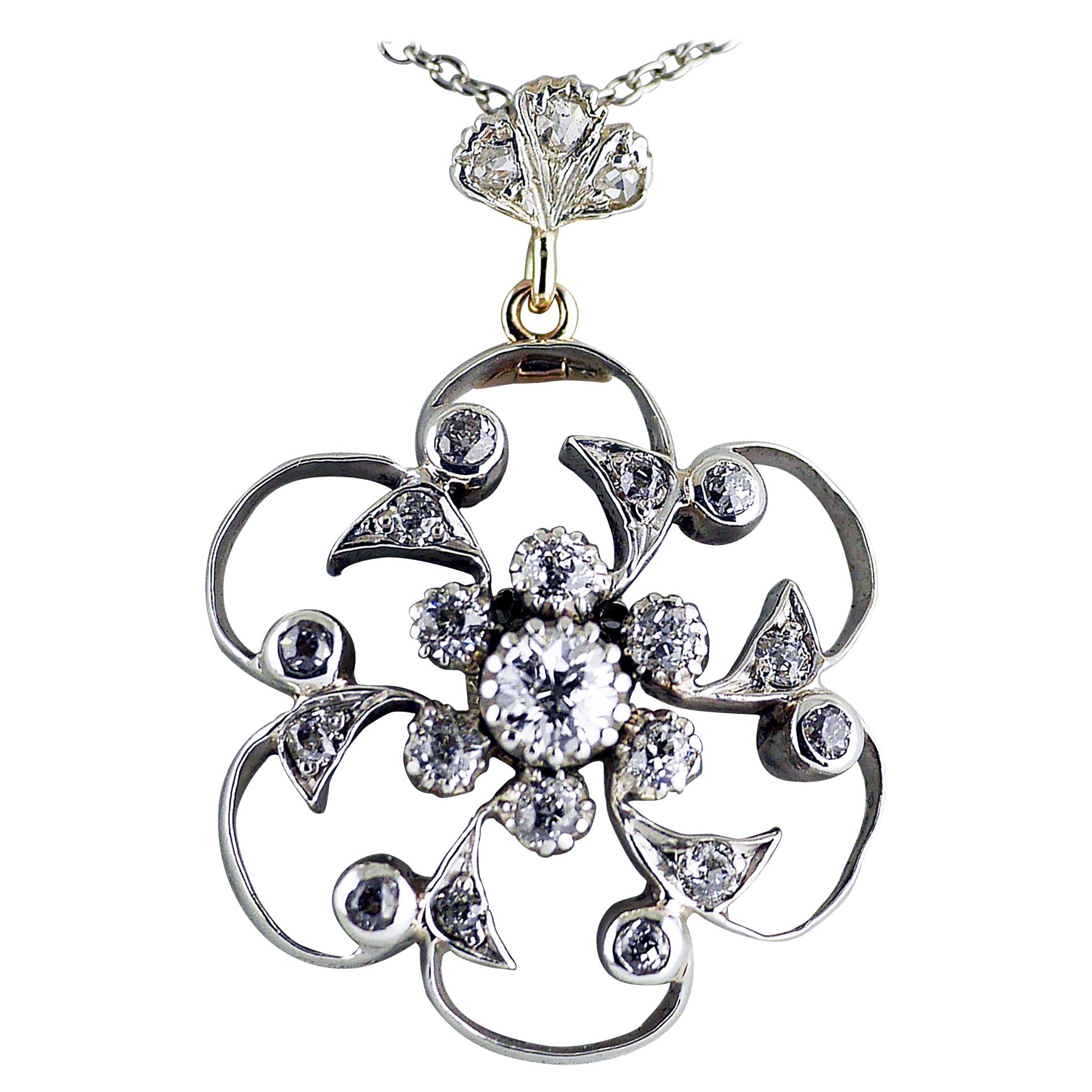 Victorian Diamond Pendant Brooch, circa 1890