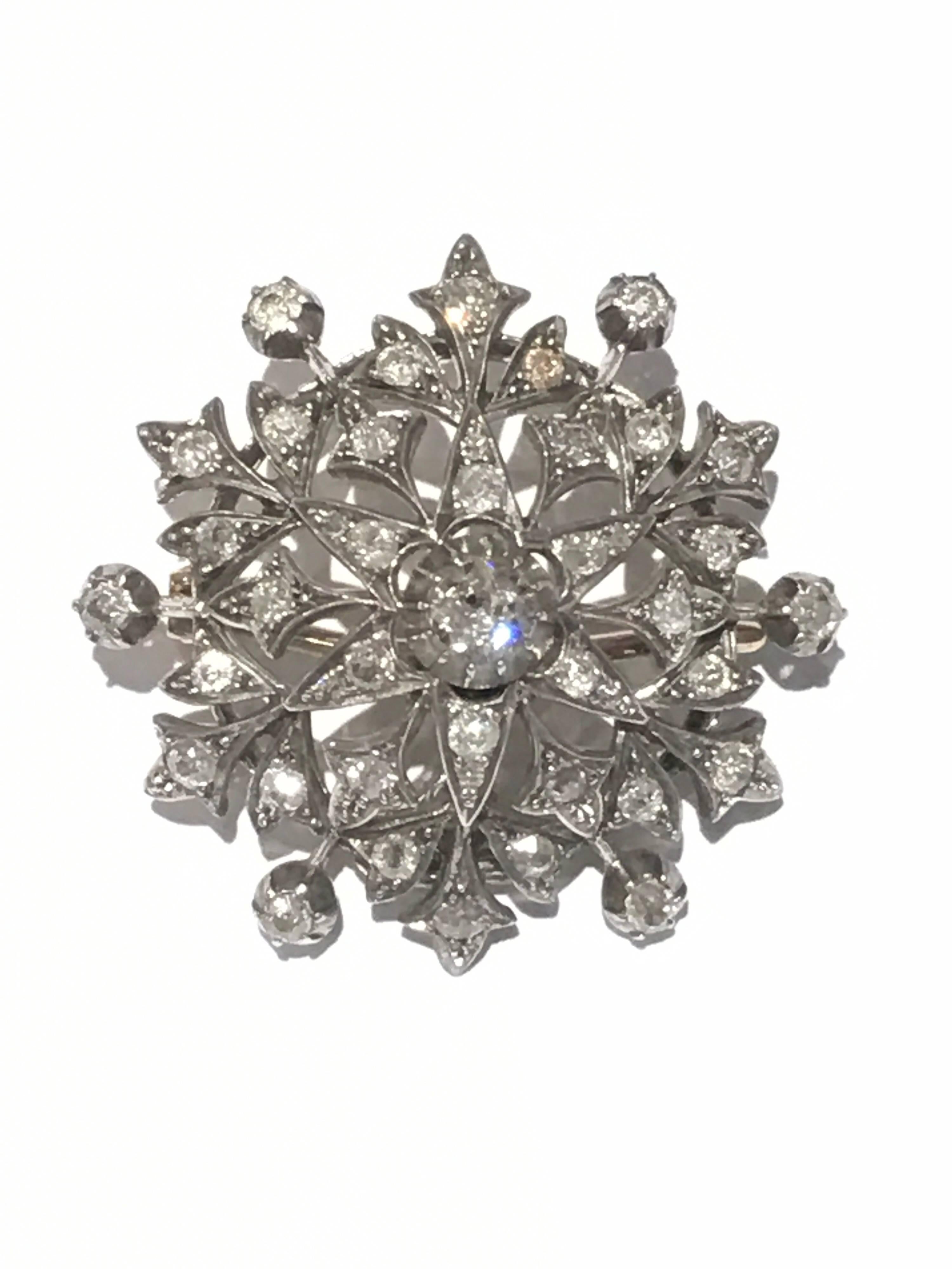 Victorian Diamond Pendant Brooch In Excellent Condition For Sale In Oxford, GB