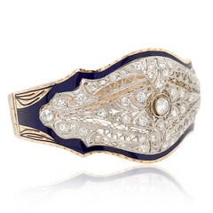 Victorian Diamond Platinum Bangle Bracelet