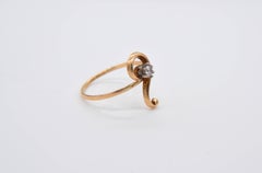Victorian Diamond Question Mark 14 Karat Gold .25 Carat Minecut Conversion Ring
