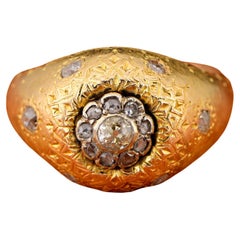 Victorian Diamond Rare Chevalier Ring 18 KT