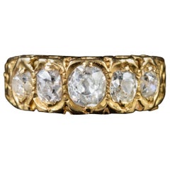 Antique Victorian Diamond Ring 18 Carat Gold 1 Carat of Old Cut Diamond Dated 1875