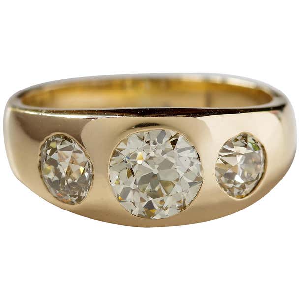 Men’s Diamond Ring Victorian Three Carats at 1stDibs | mens 3 stone ...