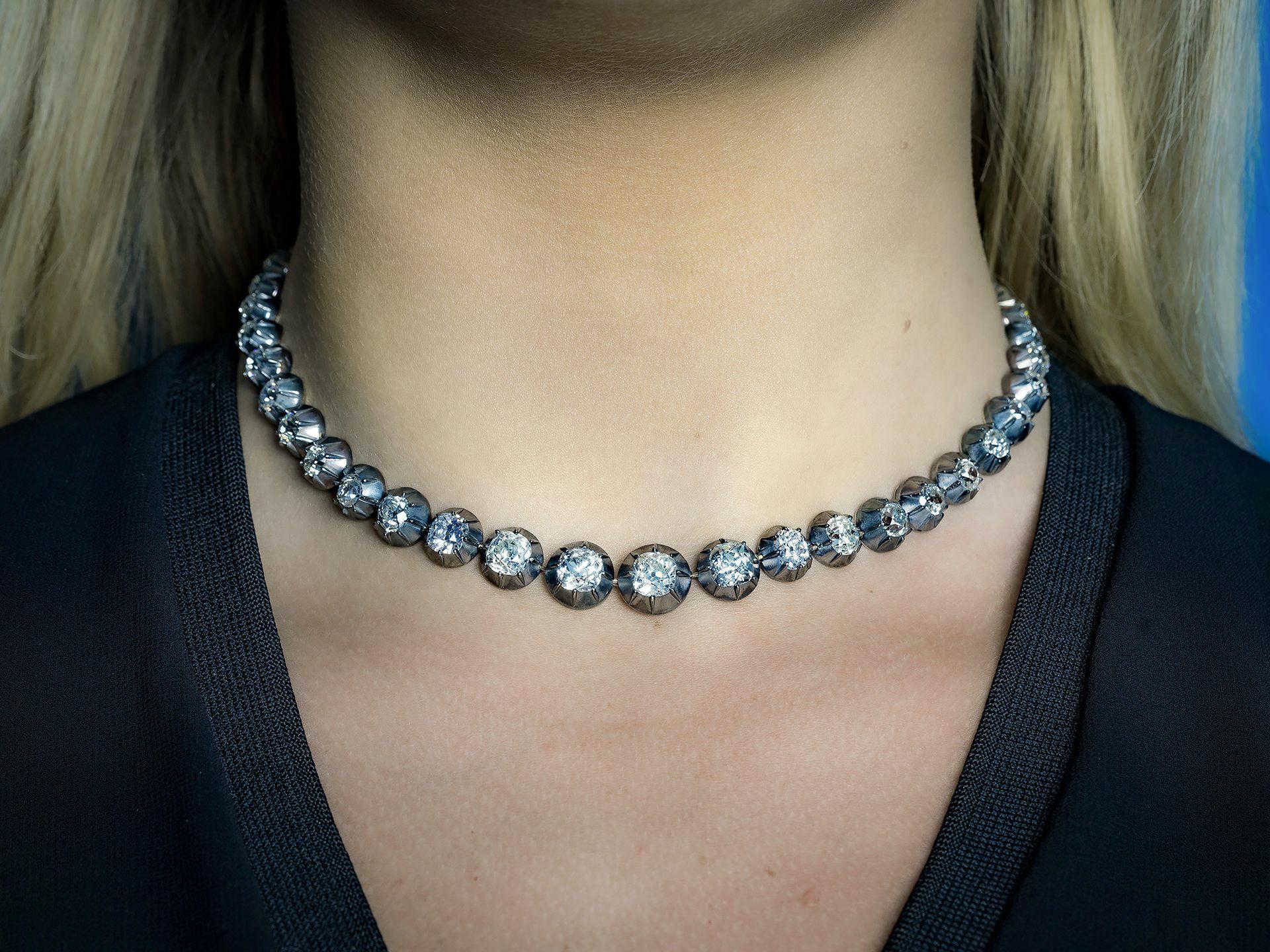 Collana vittoriana con diamanti Riviere, 1850 circa In condizioni buone in vendita a London, GB