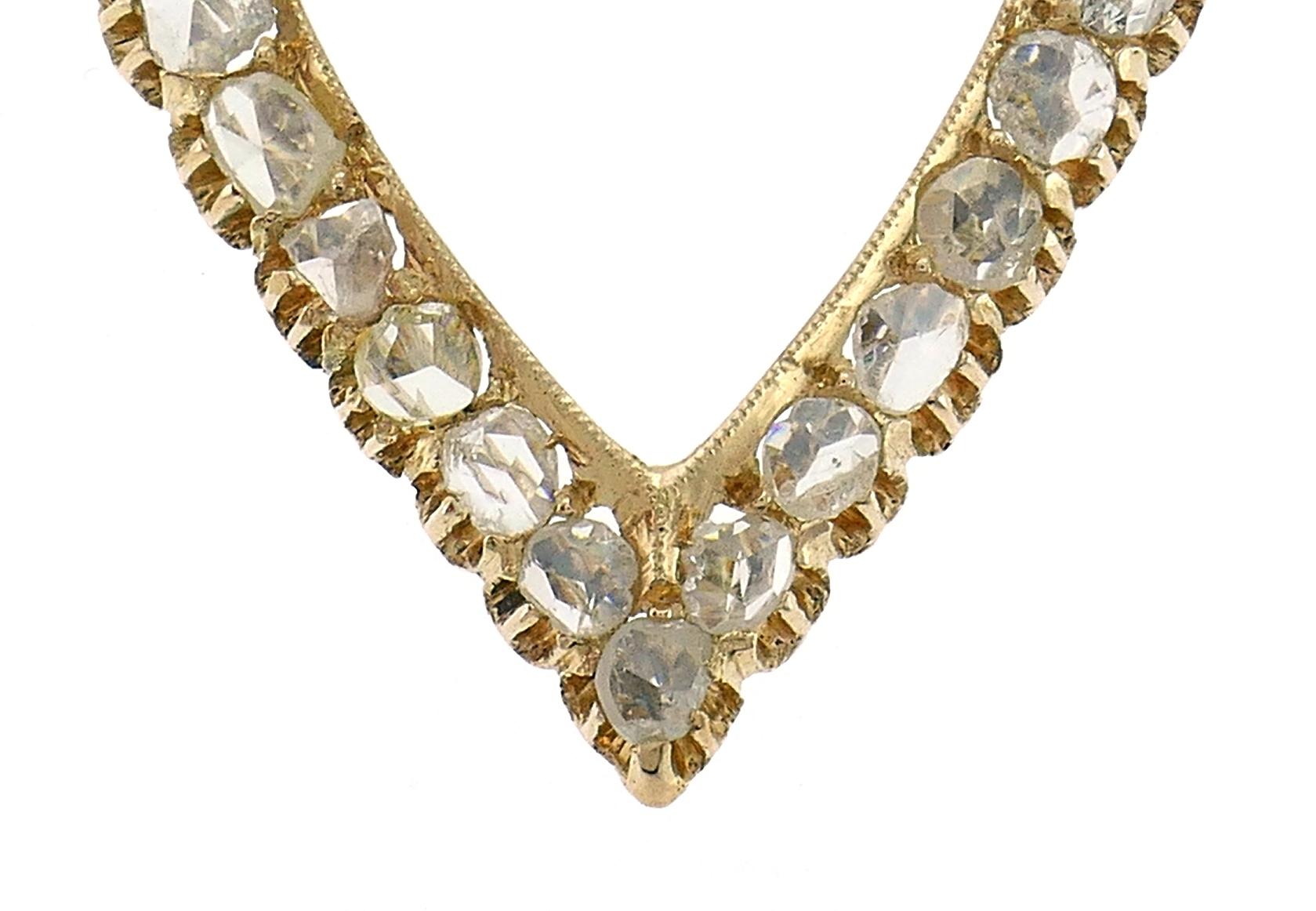 Women's or Men's Victorian Diamond Rose Gold Heart Pendant Antique
