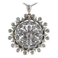 Victorian Diamond Round Pendant, circa 1880