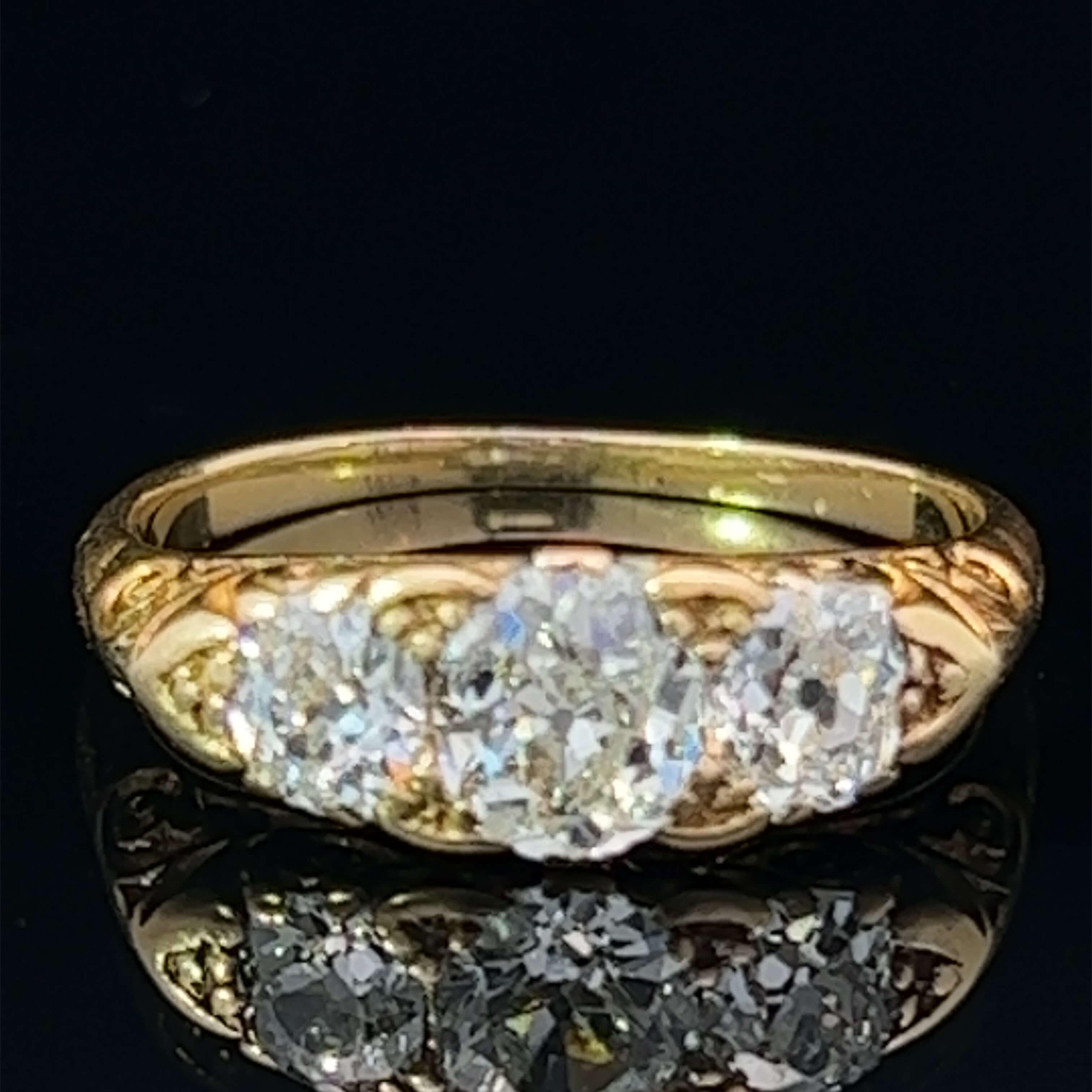 Victorian Diamond Set Half Hoop Ring Circa 1880s For Sale 5