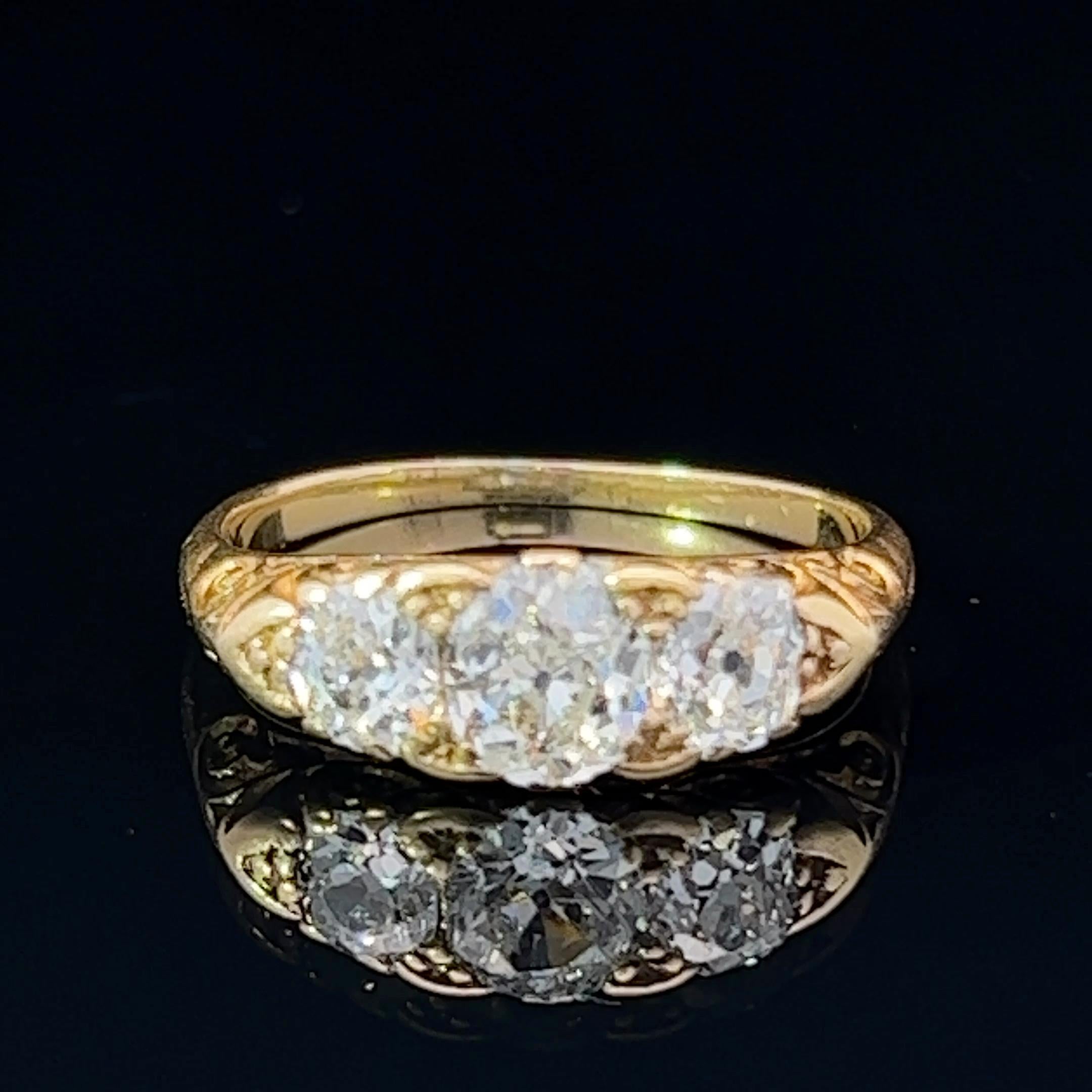 Victorian Diamond Set Half Hoop Ring Circa 1880s In Good Condition For Sale In ADELAIDE, SA