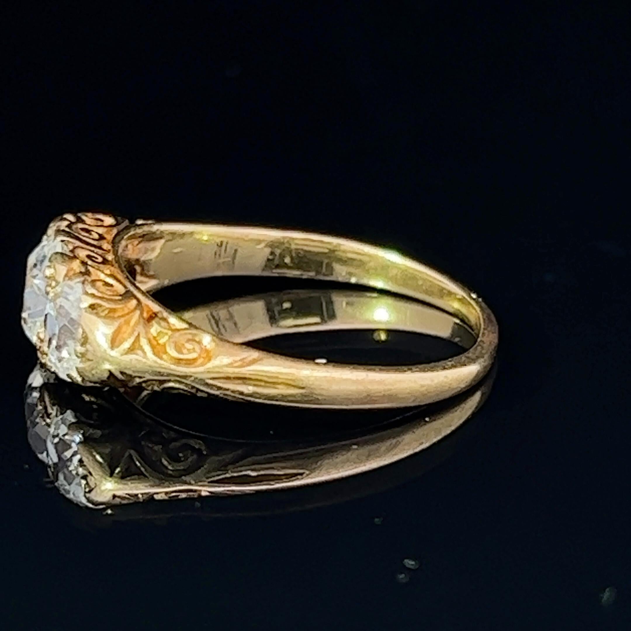 Women's or Men's Victorian Diamond Set Half Hoop Ring Circa 1880s For Sale